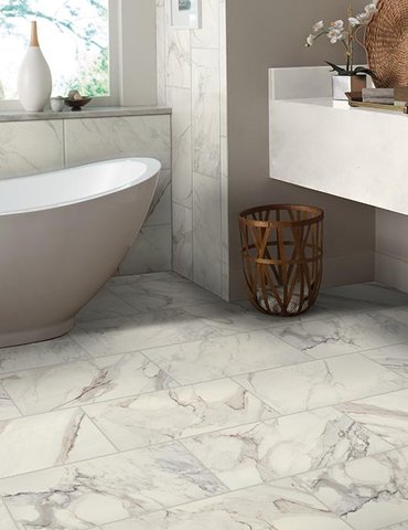 Bathroom Porcelain Marble Tile - Aumsbaugh Flooring CarpetsPlus Colortile in  Columbia City, IN